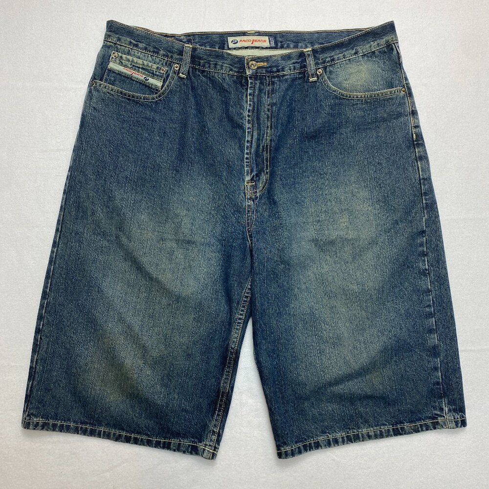 Vintage Paco Jean Utility Shorts Men's 40 Blue Denim Loose Baggy Skater Y2K